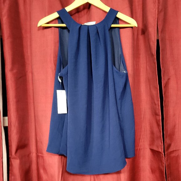 NWT French Grey Cashlee V Neck Blouse in Navy Size L - Picture 3 of 6